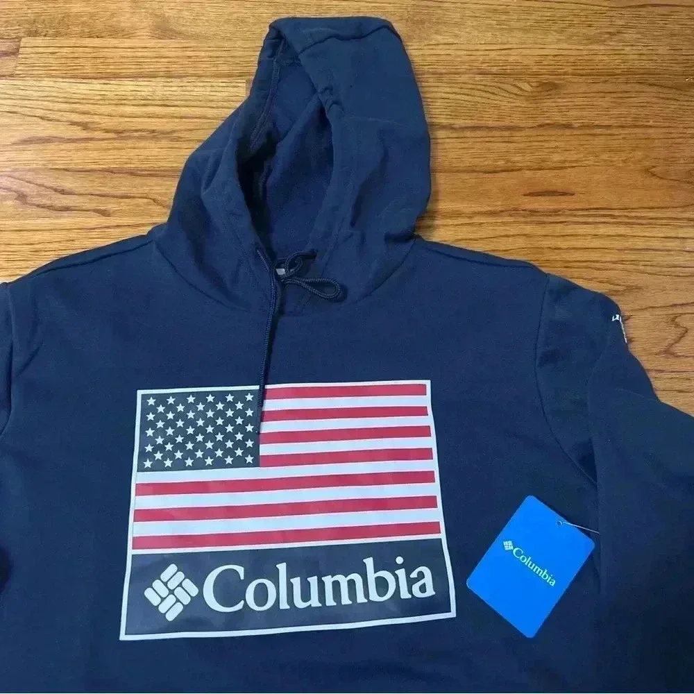 NEW Columbia Relaxit Fit Men’s All American Flag Hoodie - Medium